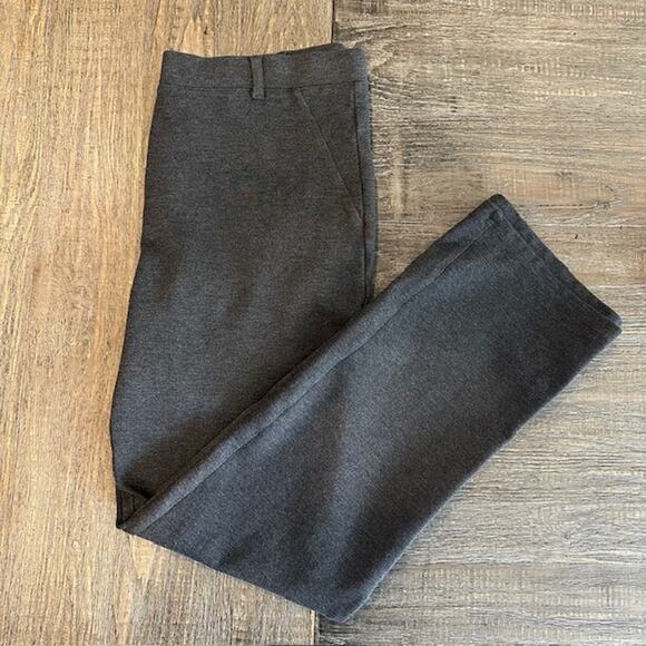 Quince Ultra-Stretch Ponte Straight Leg Pants Charcoal Large Tall 30" Inseam - Picture 6 of 11